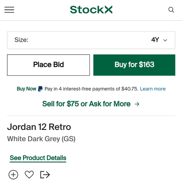 Air Jordan Retro 12 (GS) White Dark Grey - Picture 10 of 10